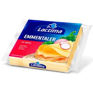 Сир тостовий плавлений Lactima Emmentaler Ементалер слайси для бутербродів 8шт 130г