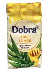 Туалетне крем-мило Dobra Алоє та мед 5шт 350г