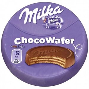 Вафлі шоколадні Milka Choco Wafer з стружкою шоколаду з альпійського молока 30г