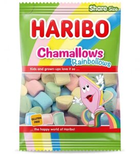 Зефір без глютену Haribo Chamallows Rainbollows Gluten free Marshmallow маршмеллоу Веселка 175г