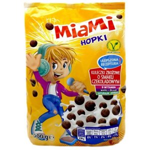 Злакові шоколадні кульки Miami Hopki, 500 г (Польща)