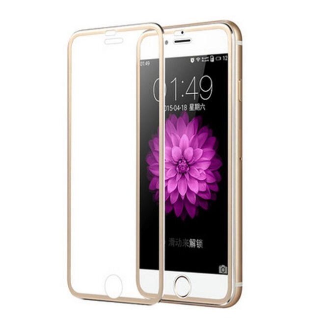 3D Metall захисне скло для iPhone 7 / iPhone 8 - Gold від компанії Інтернет-магазин "FotoUSB" - фото 1