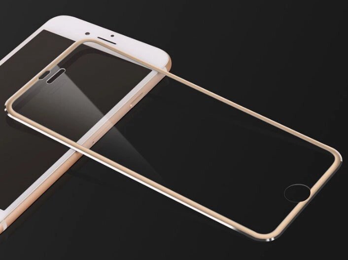 3D Metall захисне скло для iPhone 7 Plus / iPhone 8 Plus - Gold від компанії Інтернет-магазин "FotoUSB" - фото 1