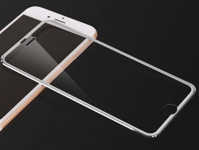 3D Metall захисне скло для iPhone 7 Plus / iPhone 8 Plus - Silver від компанії Інтернет-магазин "FotoUSB" - фото 1