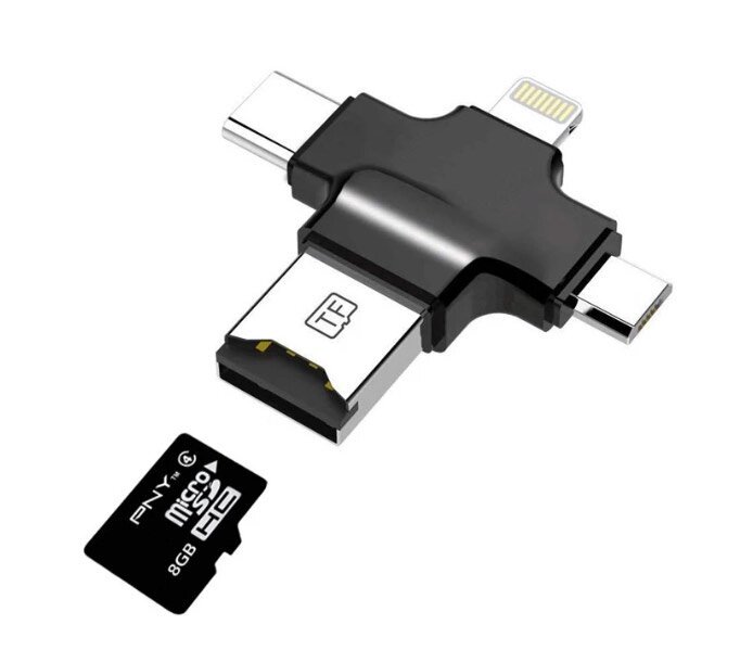 Адаптер Primo PF87 microSD для iPhone / iPad / Type-C / MicroUSB від компанії Інтернет-магазин "FotoUSB" - фото 1