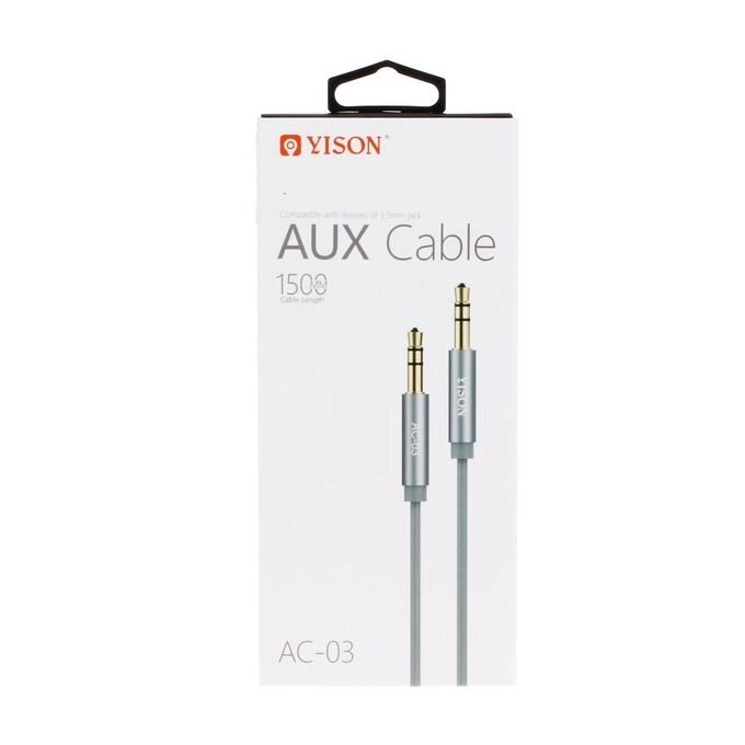 Аудіо кабель Yison AC-03 Aux Jack 3.5mm - White від компанії Інтернет-магазин "FotoUSB" - фото 1