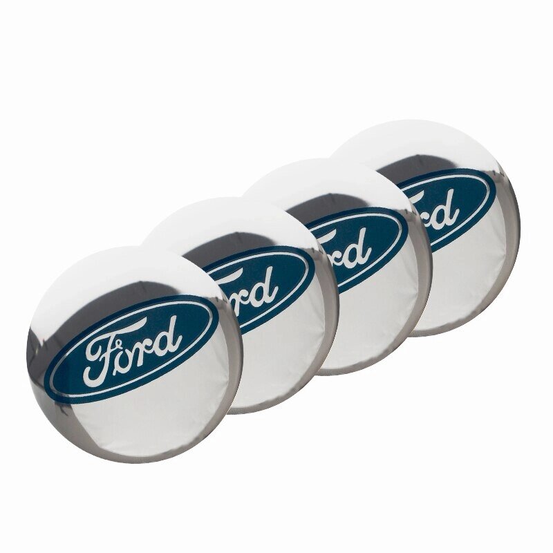 Автомобільна емблема Primo на ковпачок маточини колеса c логотипом Ford - Silver від компанії Інтернет-магазин "FotoUSB" - фото 1