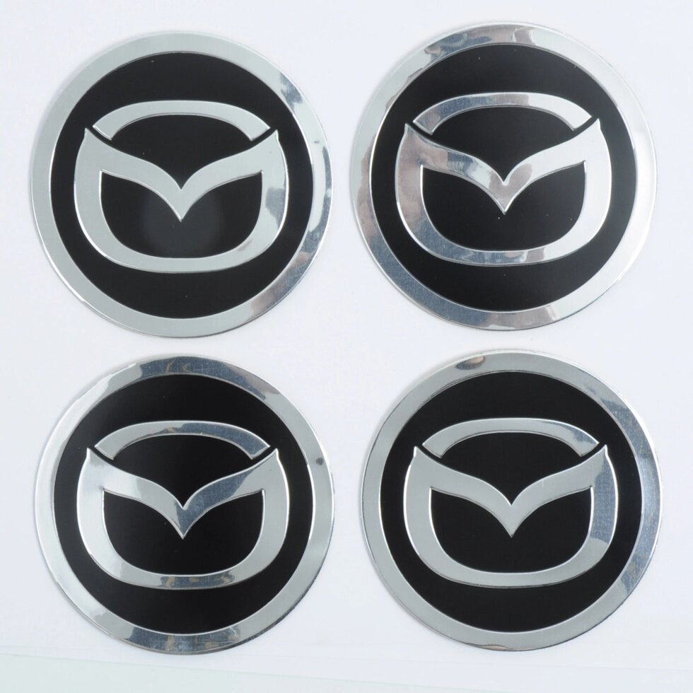 Автомобільна емблема Primo на ковпачок маточини колеса c логотипом Mazda - Black від компанії Інтернет-магазин "FotoUSB" - фото 1