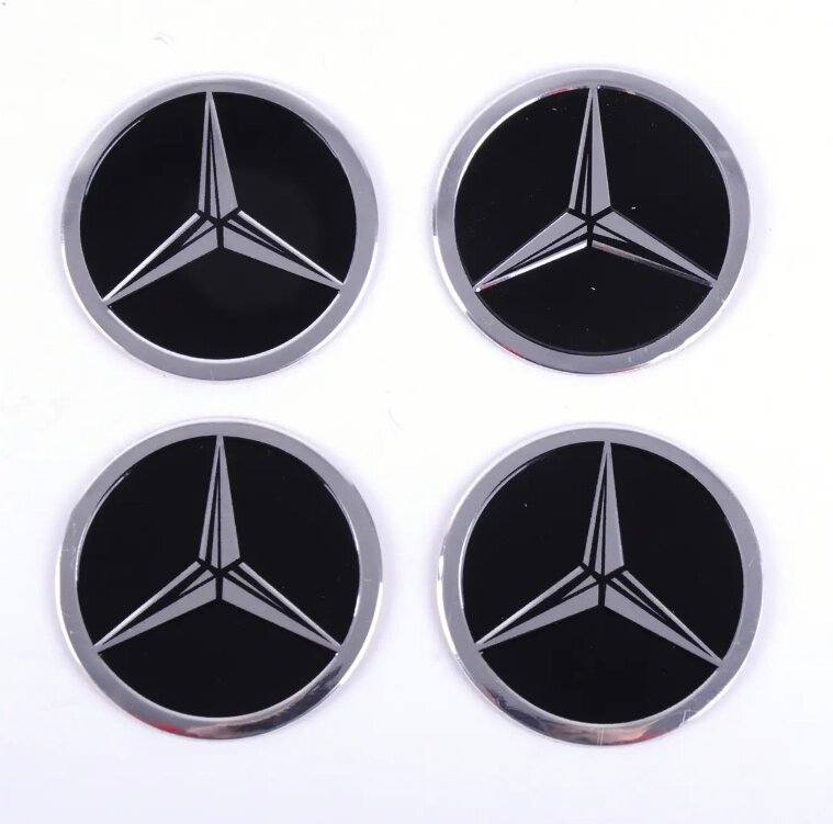 Автомобільна емблема Primo на ковпачок маточини колеса c логотипом Mercedes - Black від компанії Інтернет-магазин "FotoUSB" - фото 1