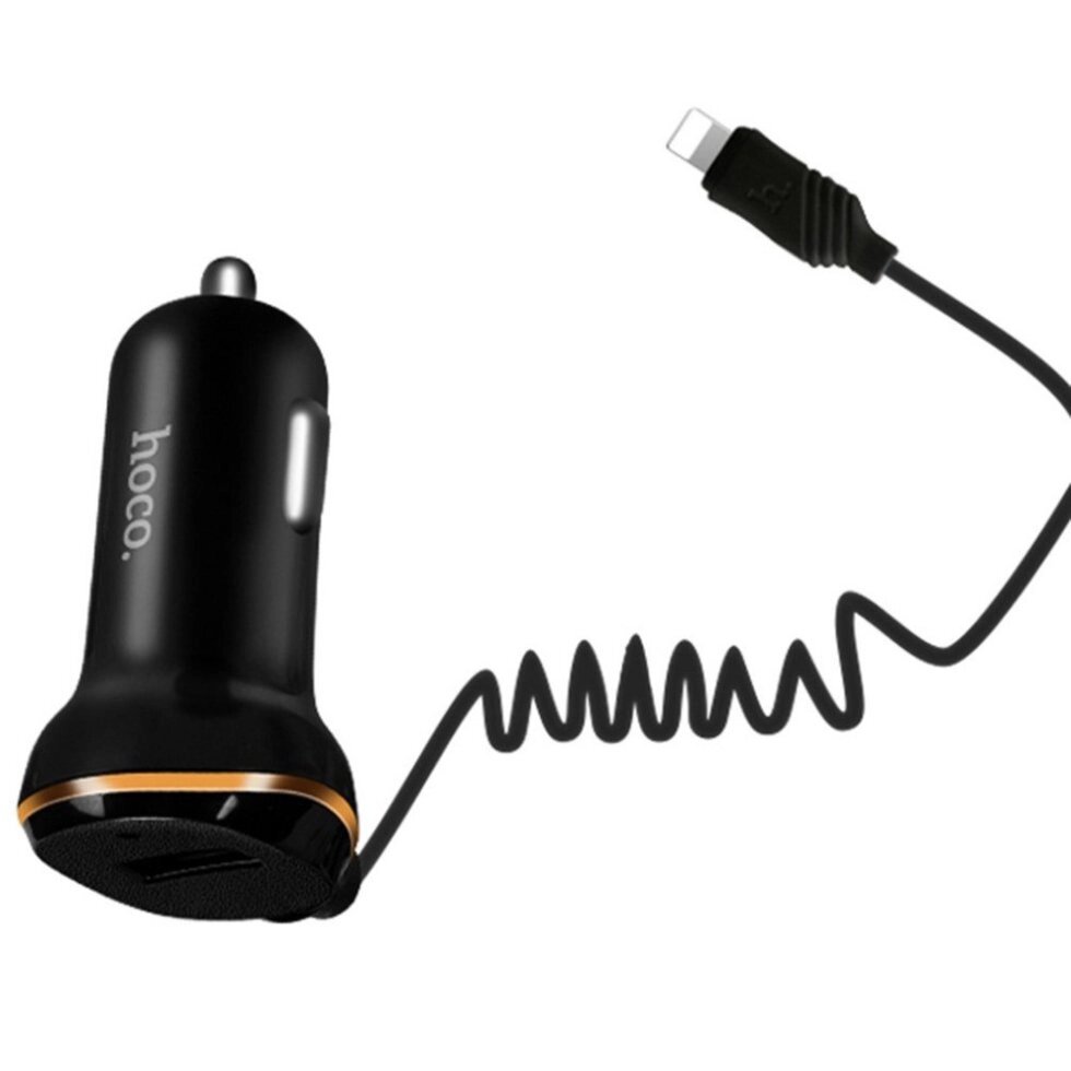 Автомобільний зарядний пристрій Hoco Z14 3.4A 1xUSB + Lightning від компанії Інтернет-магазин "FotoUSB" - фото 1