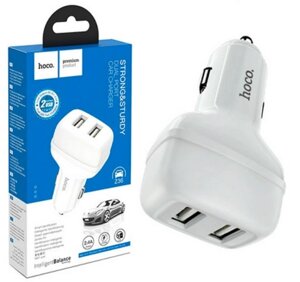 Автомобільний зарядний пристрій Hoco Z36 2.4A 2xUSB - White