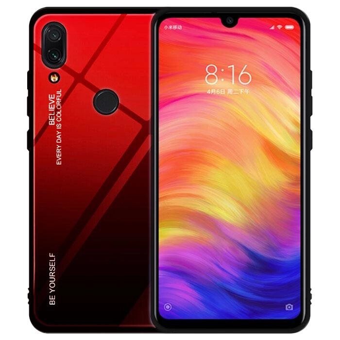 Чехол бампер Primolux Gradient Glass для Xiaomi Redmi Note 7 / Note 7 Pro - Red від компанії Інтернет-магазин "FotoUSB" - фото 1