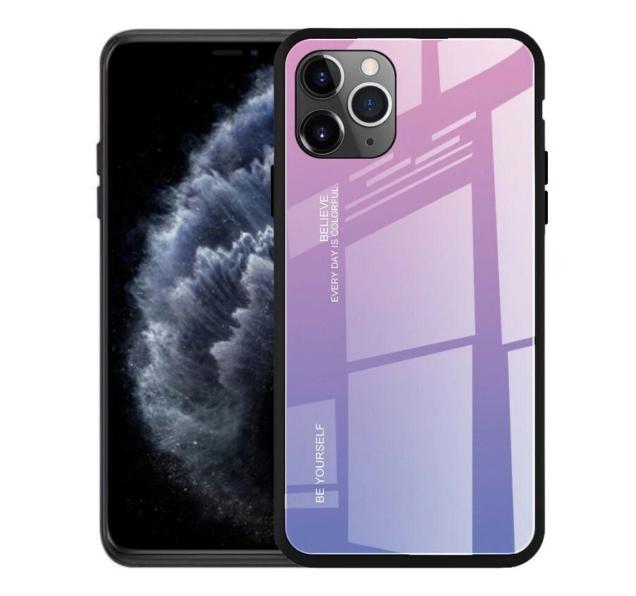 Чохол бампер Primolux Gradient Glass для Apple iPhone 11 Pro Max - Pink від компанії Інтернет-магазин "FotoUSB" - фото 1