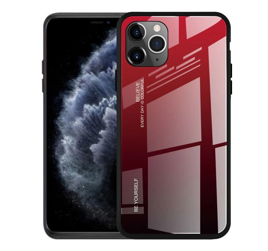 Чохол бампер Primolux Gradient Glass для Apple iPhone 11 Pro - Red від компанії Інтернет-магазин "FotoUSB" - фото 1