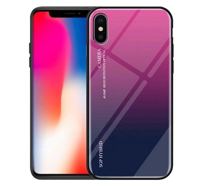 Чохол бампер Primolux Gradient Glass для Apple iPhone X / Xs - Pink від компанії Інтернет-магазин "FotoUSB" - фото 1