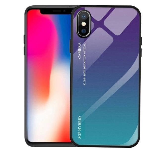 Чохол бампер Primolux Gradient Glass для Apple iPhone X / Xs - Purple від компанії Інтернет-магазин "FotoUSB" - фото 1