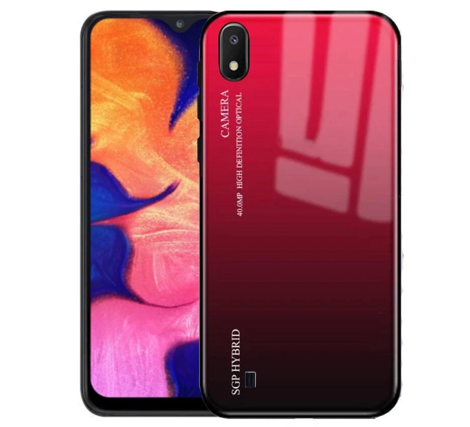 Чохол бампер Primolux Gradient Glass для Samsung Galaxy A10 2019 (SM-A105) - Red від компанії Інтернет-магазин "FotoUSB" - фото 1