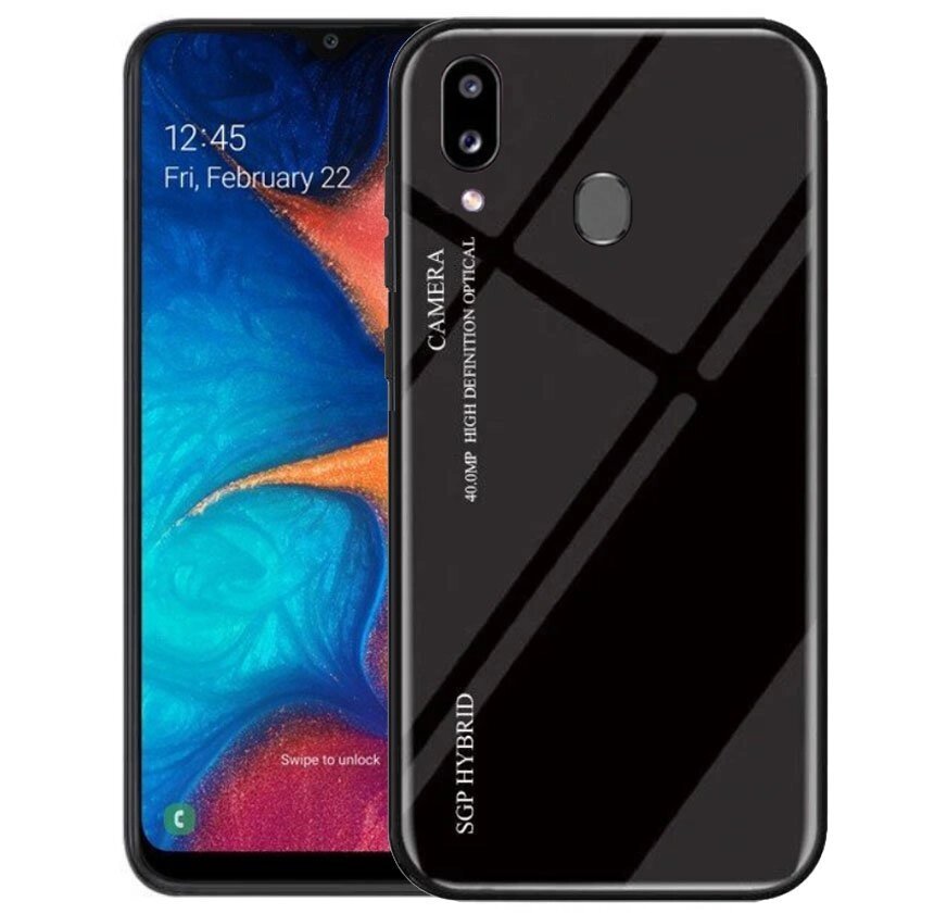 Чохол бампер Primolux Gradient Glass для Samsung Galaxy A40 2019 (SM-A405) - Black від компанії Інтернет-магазин "FotoUSB" - фото 1