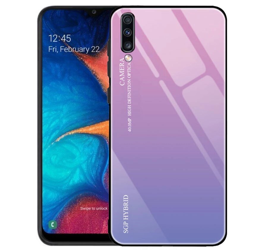 Чохол бампер Primolux Gradient Glass для Samsung Galaxy A50 2019 (SM-A505) - Pink від компанії Інтернет-магазин "FotoUSB" - фото 1