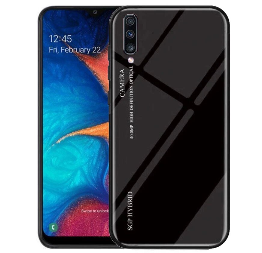 Чохол бампер Primolux Gradient Glass для Samsung Galaxy A70 2019 (SM-A705) - Black від компанії Інтернет-магазин "FotoUSB" - фото 1