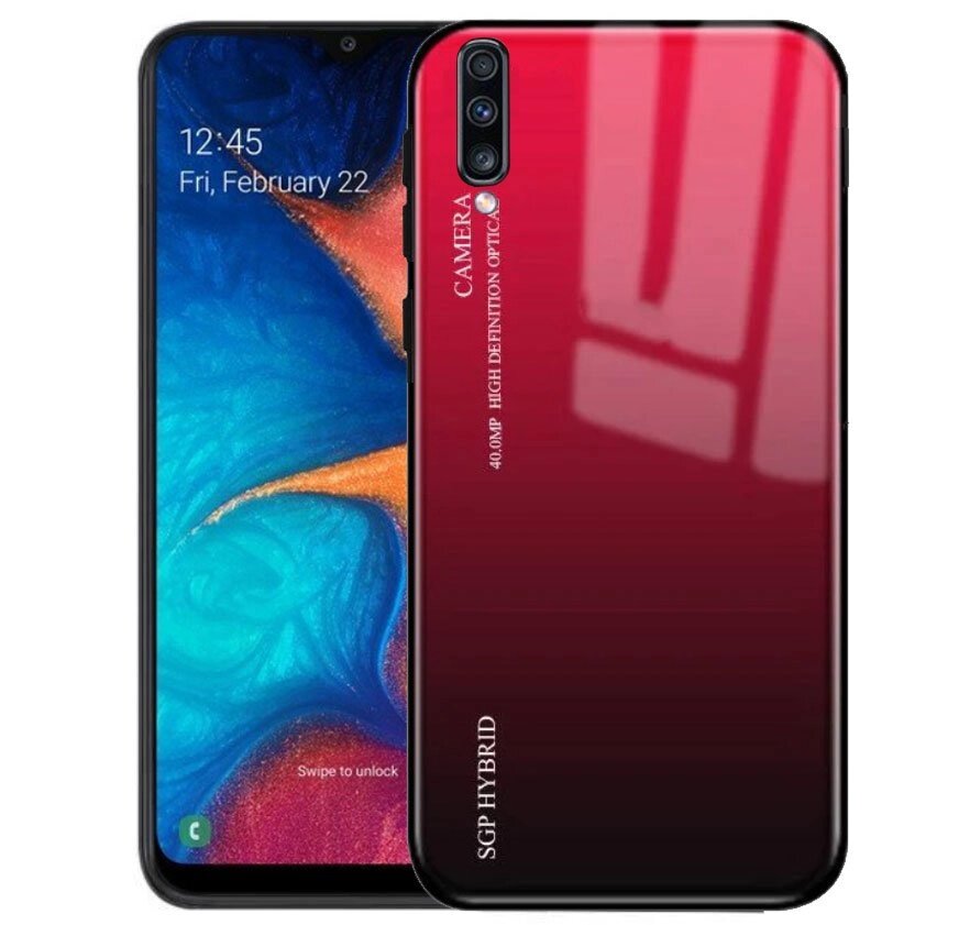 Чохол бампер Primolux Gradient Glass для Samsung Galaxy A70 2019 (SM-A705) - Red від компанії Інтернет-магазин "FotoUSB" - фото 1
