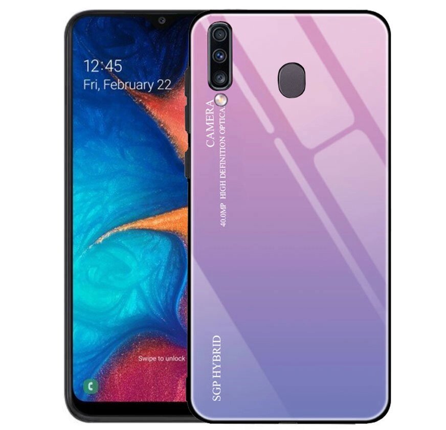 Чохол бампер Primolux Gradient Glass для Samsung Galaxy M30 2019 (SM-AM305) - Pink від компанії Інтернет-магазин "FotoUSB" - фото 1