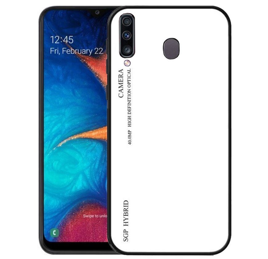 Чохол бампер Primolux Gradient Glass для Samsung Galaxy M30 2019 (SM-AM305) - White від компанії Інтернет-магазин "FotoUSB" - фото 1