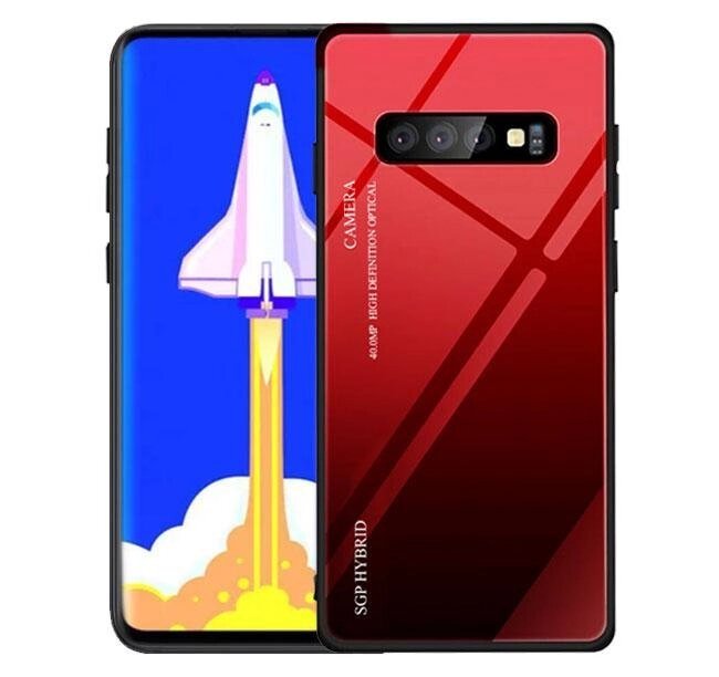 Чохол бампер Primolux Gradient Glass для Samsung Galaxy S10 Plus (SM-G975) - Red від компанії Інтернет-магазин "FotoUSB" - фото 1