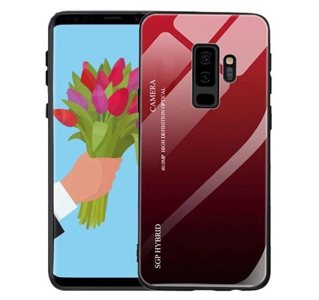 Чохол бампер Primolux Gradient Glass для Samsung Galaxy S9 Plus (SM-G965) - Red від компанії Інтернет-магазин "FotoUSB" - фото 1