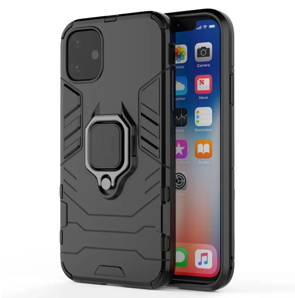 Чохол бампер Primolux Ring Armor для Apple iPhone 11 - Black від компанії Інтернет-магазин "FotoUSB" - фото 1