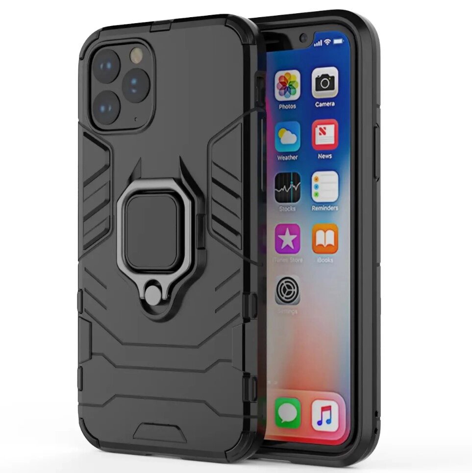 Чохол бампер Primolux Ring Armor для Apple iPhone 11 Pro - Black від компанії Інтернет-магазин "FotoUSB" - фото 1