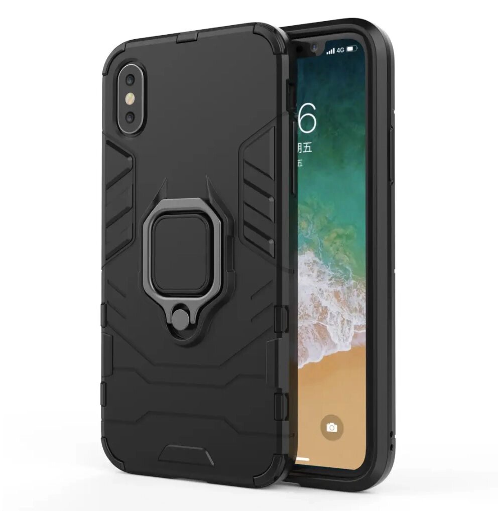 Чохол бампер Primolux Ring Armor для Apple iPhone X / iPhone Xs - Black від компанії Інтернет-магазин "FotoUSB" - фото 1