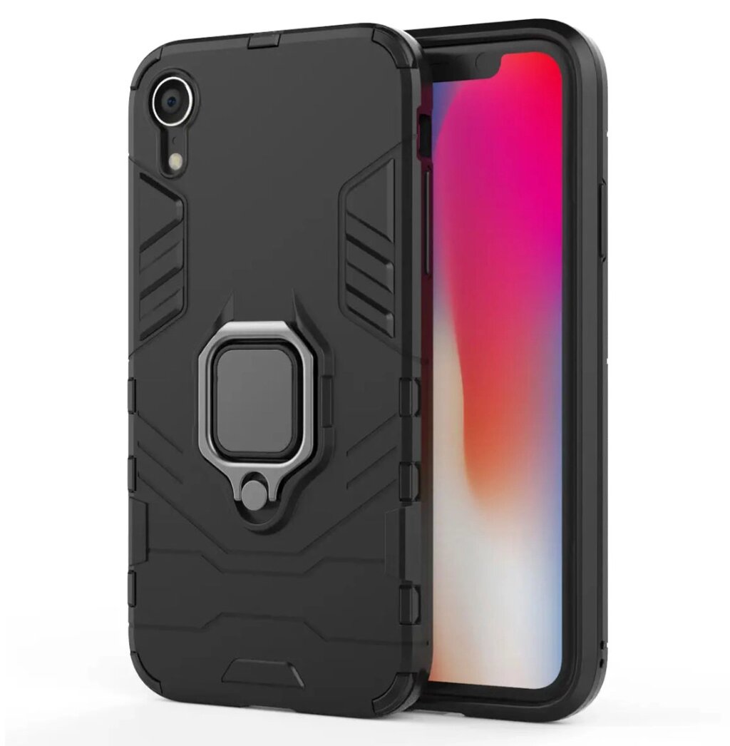 Чохол бампер Primolux Ring Armor для Apple iPhone Xr - Black від компанії Інтернет-магазин "FotoUSB" - фото 1