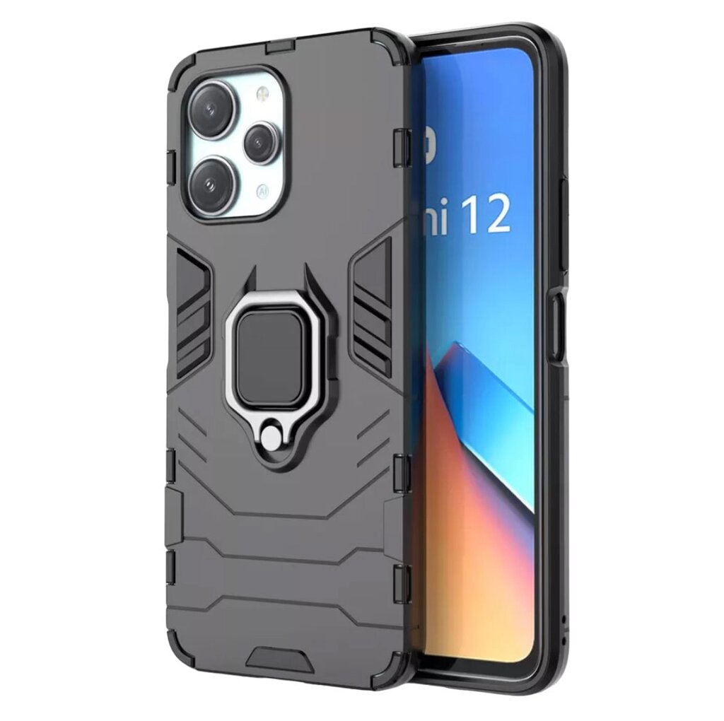 Чохол бампер Primolux Ring Armor для Xiaomi Redmi 12 / Xiaomi Redmi Note 12R / Poco M6 Pro 5G - Black від компанії Інтернет-магазин "FotoUSB" - фото 1