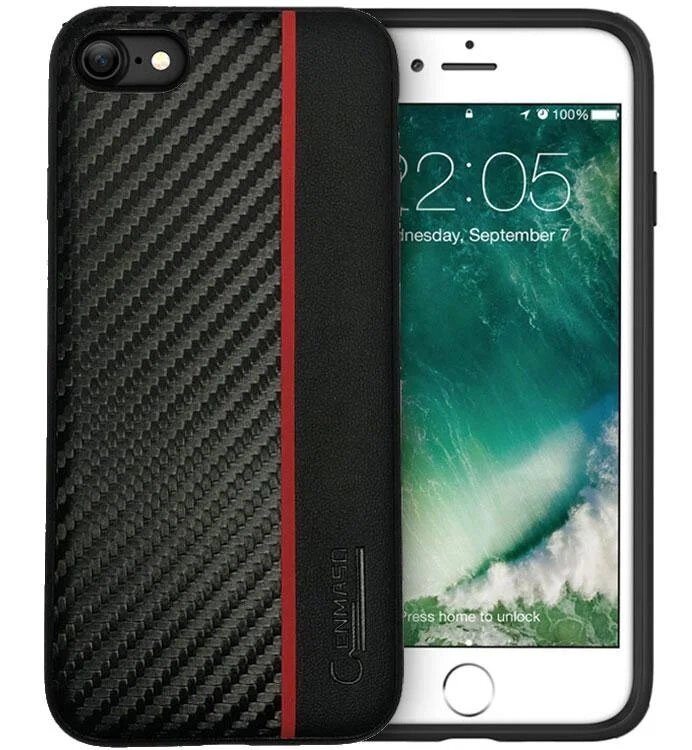 Чохол накладка Primolux Cenmaso для Apple iPhone 7 / iPhone 8 - Black & Red від компанії Інтернет-магазин "FotoUSB" - фото 1