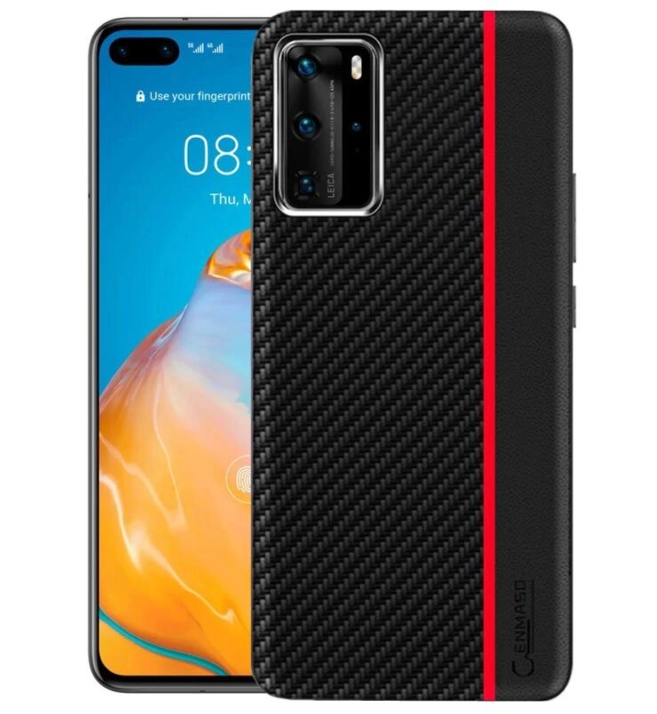Чохол накладка Primolux Cenmaso для телефону Huawei P40 Pro - Black & Red від компанії Інтернет-магазин "FotoUSB" - фото 1