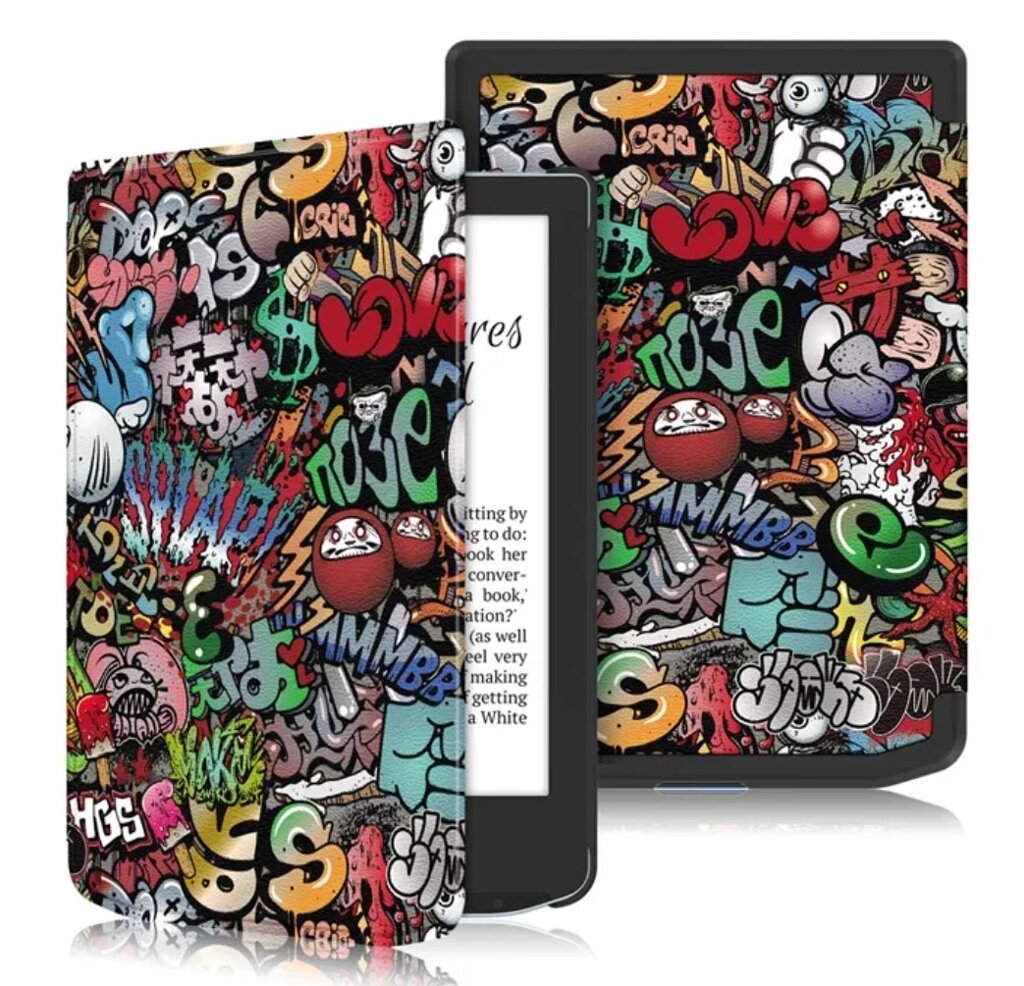 Чохол обкладинка Primolux Slim для електронної книги PocketBook 629 Verse / PocketBook 634 Verse Pro - Graffiti від компанії Інтернет-магазин "FotoUSB" - фото 1