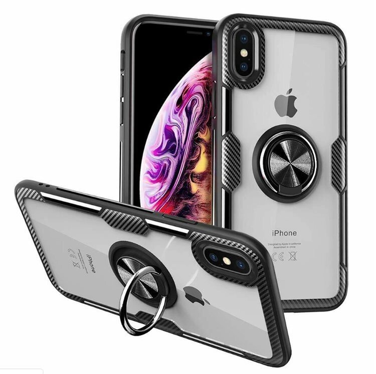 Чохол Primolux Ring Magnetic Stand для Apple iPhone X / iPhone Xs - Black від компанії Інтернет-магазин "FotoUSB" - фото 1