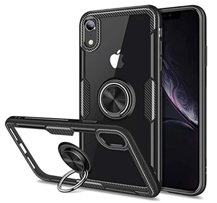 Чохол Primolux Ring Magnetic Stand для Apple iPhone Xr - Black від компанії Інтернет-магазин "FotoUSB" - фото 1