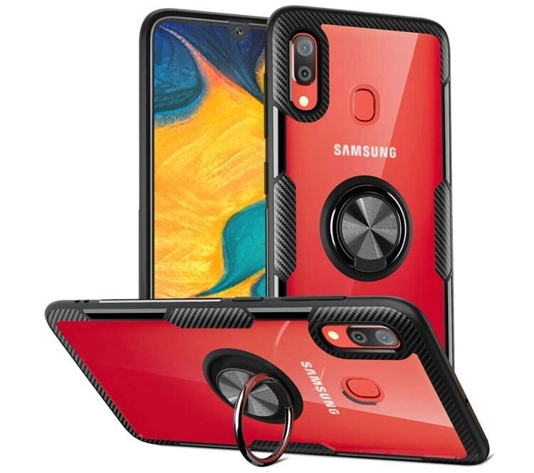 Чохол Primolux Ring Magnetic Stand для Samsung Galaxy A20 2019 (SM-A205F) - Black від компанії Інтернет-магазин "FotoUSB" - фото 1
