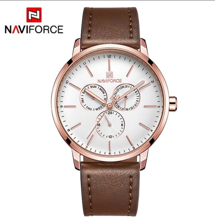 Чоловічі наручні кварцові годинники Naviforce NF3001-RGW від компанії Інтернет-магазин "FotoUSB" - фото 1