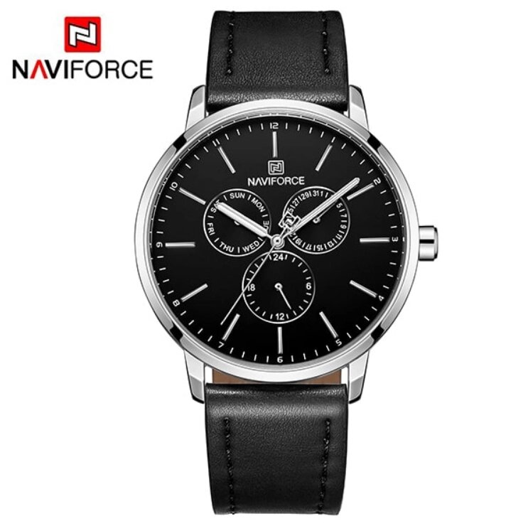Чоловічі наручні кварцові годинники Naviforce NF3001-SB від компанії Інтернет-магазин "FotoUSB" - фото 1