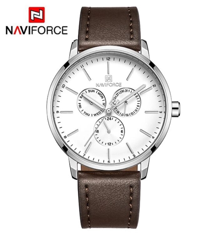 Чоловічі наручні кварцові годинники Naviforce NF3001-SW від компанії Інтернет-магазин "FotoUSB" - фото 1