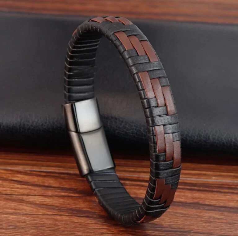 Чоловік шкіряний браслет Primo Cowboy Lux 20.5 - Black від компанії Інтернет-магазин "FotoUSB" - фото 1