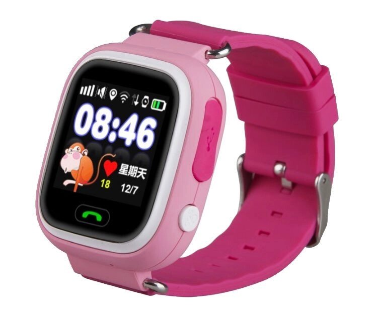Дитячі розумні годинник Q90 з GPS трекером і функцією телефону - Pink від компанії Інтернет-магазин "FotoUSB" - фото 1