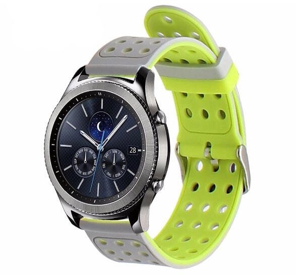 Двосторонній ремінець з перфорацією Primo для годин Samsung Gear S3 Classic SMR770 / Frontier RM760 Grey & Yellow від компанії Інтернет-магазин "FotoUSB" - фото 1