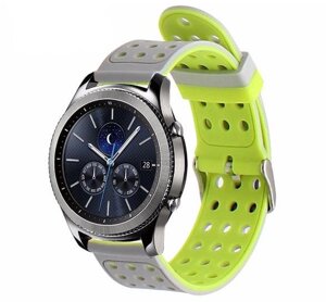 Двосторонній ремінець з перфорацією Primo для годин Samsung Gear S3 Classic SMR770 / Frontier RM760 Grey & Yellow