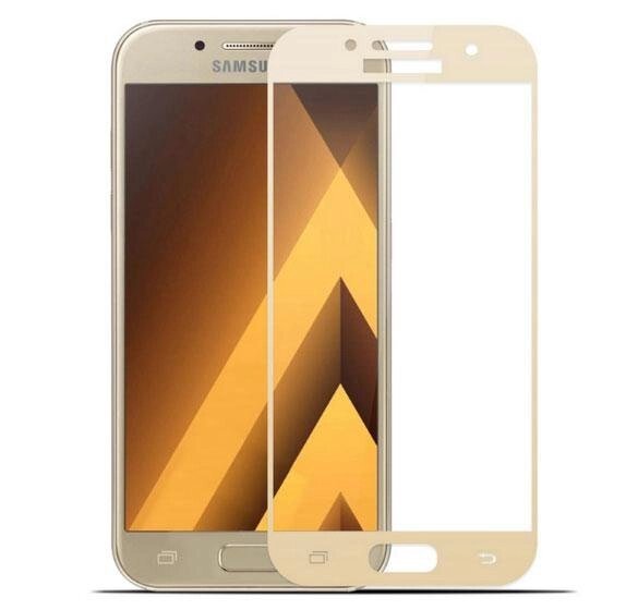 Full Cover захисне скло для Samsung Galaxy A3 2017 (SM-A320) - Gold від компанії Інтернет-магазин "FotoUSB" - фото 1
