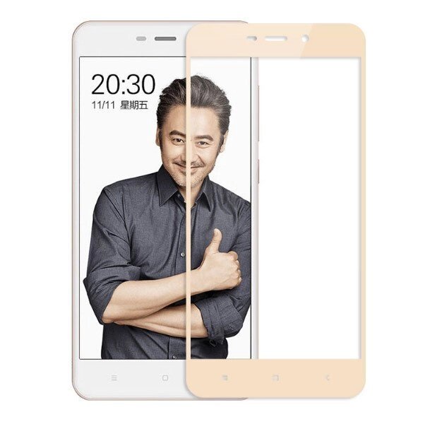Full Cover захисне скло для Xiaomi Redmi 4a - Gold від компанії Інтернет-магазин "FotoUSB" - фото 1