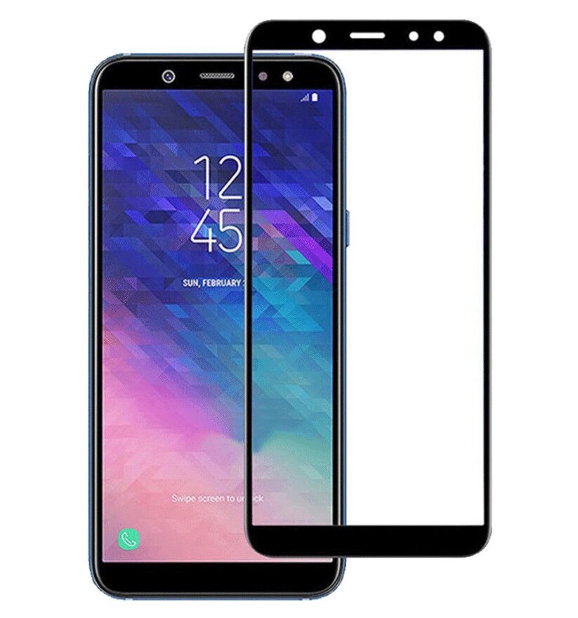 Full Glue захисне скло для телефону Samsung Galaxy A6 2018 (A600) - Black від компанії Інтернет-магазин "FotoUSB" - фото 1